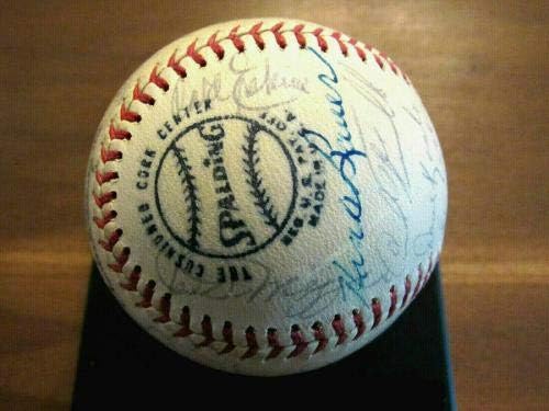 Rube Marquard Joe DiMaggio Hof 27 X Auto -York Auto York Old Timers Ball JSA Loa - Bolalls autografados