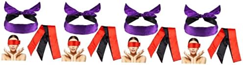 Doitool Silk PCs Red Black Play para capas Tabola máscara roxa de máscara de máscara ajustável amantes de cetim macio Meditação ocular adulta