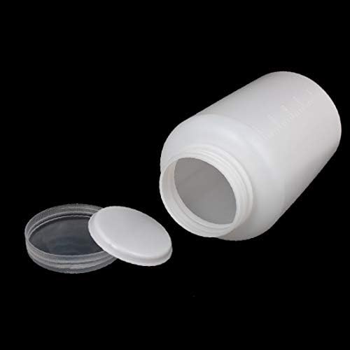 X-Dree 2pcs 2500ml plástico largo de boca redonda de vedação reagente garrafa de garrafa de amostra branca (2pcs 2500ml