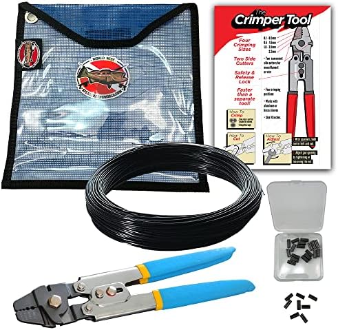 Monofilament Speargun Line Rigging Kit inclui linha de monofilamentos de crimpagem e mangas duplas de cobre para mergulho