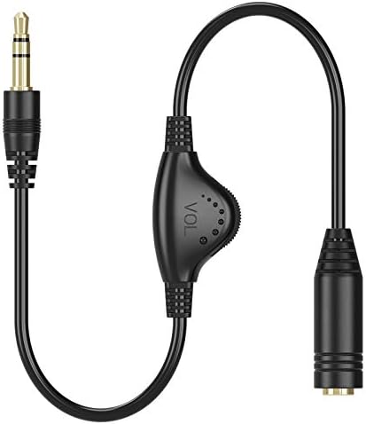 Cabos de extensão de fone de ouvido de 3,5 mm Pchero, 2pcs 3,5 mm de extensão de áudio estéreo de 3pcs para fêmeas com