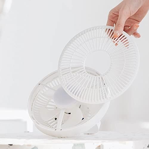 Scdcww Summer House Housed Air Cooler Fan com LED Lamp Remote Control Recarregável USB Power Bank Ceiling Fan 3 Gear Wall Ventilador