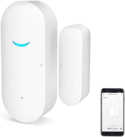 Sensores de porta e janela Wi -Fi, alarme inteligente de Tuya com sistema de segurança para controle de aplicativos de notificação gratuito, sem necessidade de hub, compatível com Alexa, Google Home