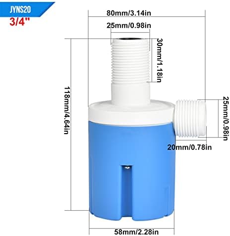 A válvula de flutuação incorporada de 3/4 e embutida, usada em piscinas, tanques de gado, aquicultura, aquários