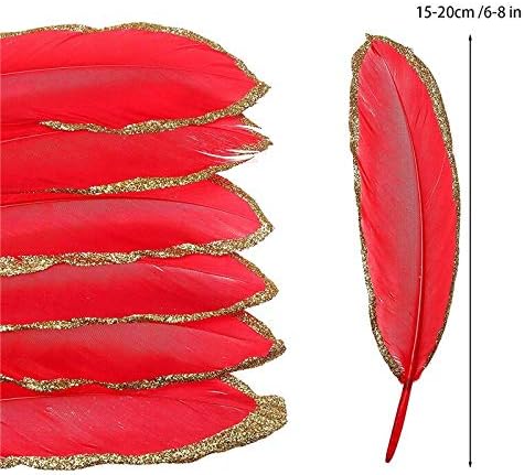 Zamihalaa 20pcs/lote mergulhado em penas de ganso de ouro/prata 15-20cm Feathers DIY para jóias Fazendo Plumas Crafts