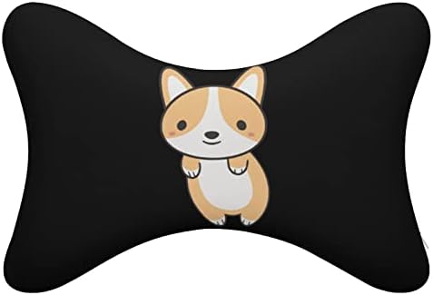 Cute Corgi Dog Car pescoço Almofado de 2 suportes confortáveis ​​para apoiamento de cabeça Pillow Pillow Memory Foam