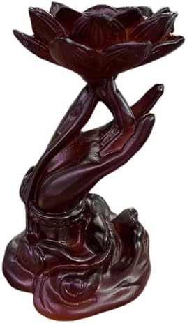 Hapolenop Resina Lotus Buddha Guanyin Hand Crystal Ball Stand estátua Base de estátua para decoração de escritório em casa Ornamento