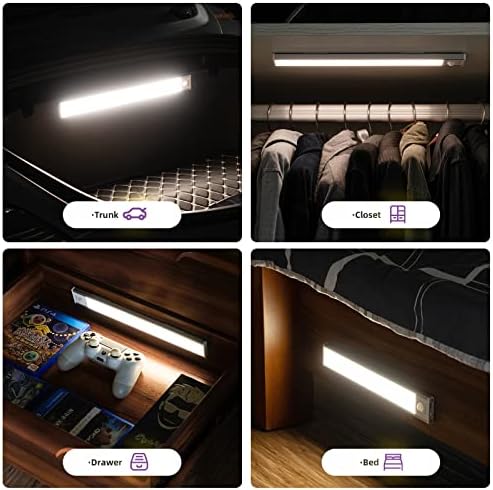 46 LEDs Faixa de luz do sensor de movimento, dentro do balcão, a bateria de iluminação magnética ultrafina operada por 1000mAh