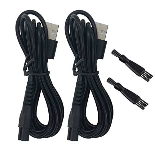 Substituição do cordão do carregador para cortador de grama de manscaped 3.0 2.0 aparador de cabelo elétrico na virilha, cabo de carregamento USB com escova de barbeador