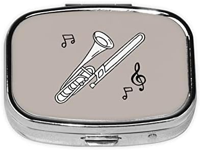 Trombone Square Mini Pill Box Metal Medicing Organizer Travel Friendly Portable Pill Case