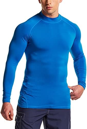 TSLA Men's UPF 50+ SLAVE LONGO LONGO LONGO, camisa de natação seca rápida/SPF, camisa de natação a água de surf