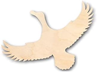 Forma de pato voador inacabado de madeira - Animal - Vida Selvagem - Artesanato - Até 24 DIY 3 / 1/8