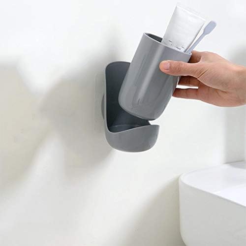 Suporte de escova de dentes montado na parede criativo Tfiiexfl com xícara de banheiro à prova d'água à prova de dente à prova de poeira organizador de banheiro