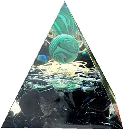 Pirâmides orgone feitos à mão Besorgone para energia positiva malaquita com obsidiana Cristal Healing Stones Orgonite Home Decoration