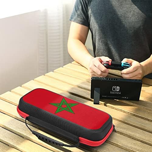 Caixa de troca de bandeira de Marrocos Caixa de proteção Tampa de proteção dura bolsa de viagem compatível com Nintendo Switch