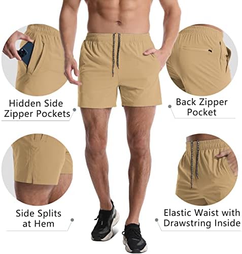 Lempue 2 Pacote de shorts atléticos masculinos de 5 polegadas de ginástica rápida de ginástica seca homens homens leves esportes leves