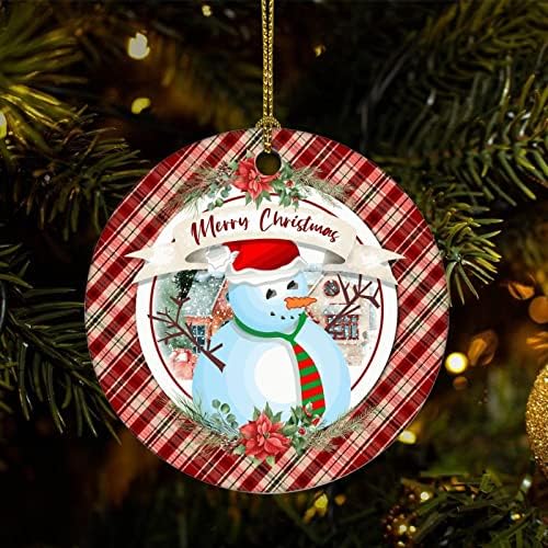 Cheyan Season Of Joy Christmas Ornament, Ornamento de Árvore de Natal para Decoração de Casa Decoração de Casa Vermelha Porcelana Ornamento de Xmas Ornamento