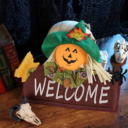 Bestoyard Halloween pendurada etiqueta com as boas -vindas palavras em inglês sinal sorridente shopping shopping center de
