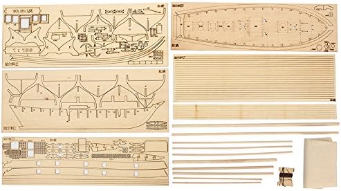 Gigicloud Diy Hobby Wooden Ship, 1: 100 escala de madeira de madeira de madeira para casar home model home decoração barcos de presente