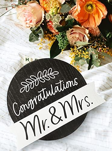 Sr. e Sra. - Envolver o noivado de aniversário do casamento de varanda preto e branco decoração de decoração da porta da frente decorações ao ar livre