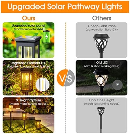 Kooper Solar Lights Lights Outdoor, 8 Pacote Luzes solares solares aprimoradas, luzes solares solares brilhantes à prova d'água ao