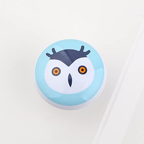 Owl Ceramic lida com botões de desenho animado gaveta de armário de guarda -roupa para crianças Crianças Nordic Cute Round Kitchen Door Handles -