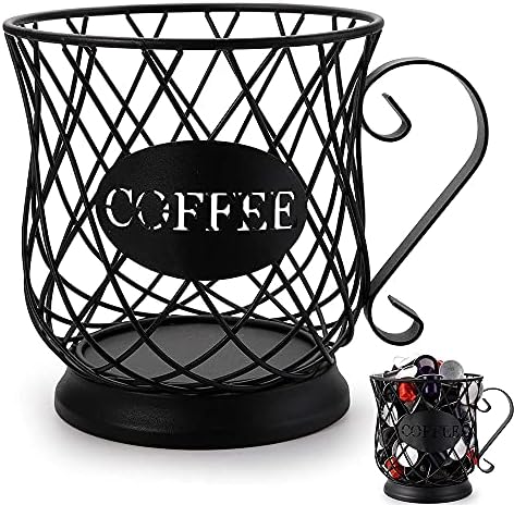 Cesta de armazenamento de café, suporte de cápsula de café, cesta de cápsulas de café, suporte de várias cápsulas, suporte para cápsula de café, suporte de cápsula de café, organizador de cozinha, xícara de café com cesta de frutas, preto