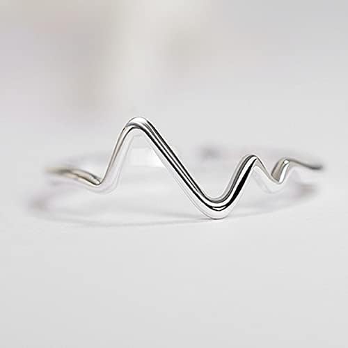 Anéis de declaração Garota anéis ajustáveis ​​Design de anel de onda de onda de onda simples anel de anel de anel de