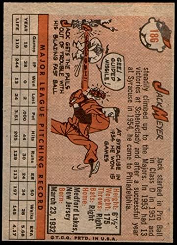 1958 Topps 186 Jack Meyer Philadelphia Phillies Good Phillies