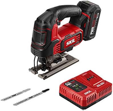 Skil Pwr Core 20 Brush 20V 1 polegada Jigsaw Inclui Bateria de Lítio 2.0AH com PWR Assist USB e PWR Jump Charger - JS820202