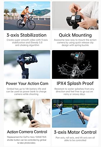 Hohem ISTeady Pro 4 3 eixos Câmera portátil Sports Sports Stabilizador Gimbal Substituição do estabilizador da prova de respingos