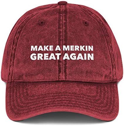Faça um Merkin Great Again Hat Hat Vintage Cotton Twill Cap Parody Funny