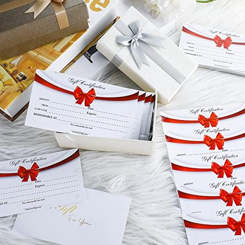 50 PCS Certificados de presente em branco de Natal e vouchers em papel para pequenas empresas Salon, restaurantes, spa, negócios,