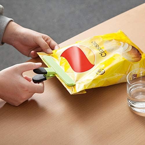 AskFairy 10 embalam clipes de sacos de chip de tamanho grande, clipes de plástico resistentes para armazenamento de alimentos tamanhos