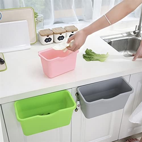 Lata de lixo de abcel, cesta de plástico pendurado lixo pode desperdiçar lixo lata de lata de armazenamento lixo de lixo de armazenamento de mesa de cozinha porta do armário da porta do armário