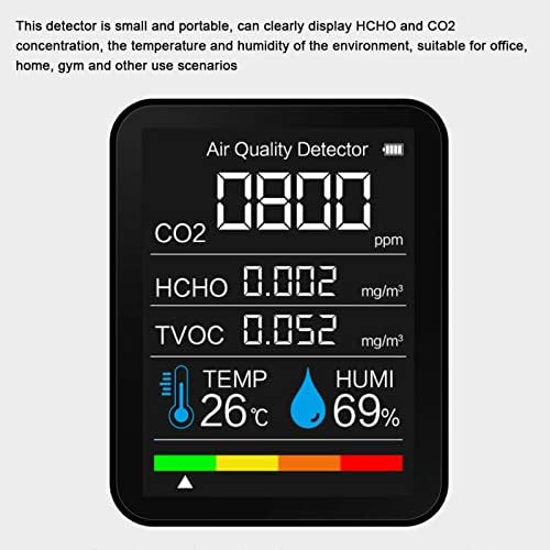 Xunion Ryn7u9 Monitor de qualidade do ar formaldeído CO2-TVOC Tester Temperatura Medidor de umidade K1N0