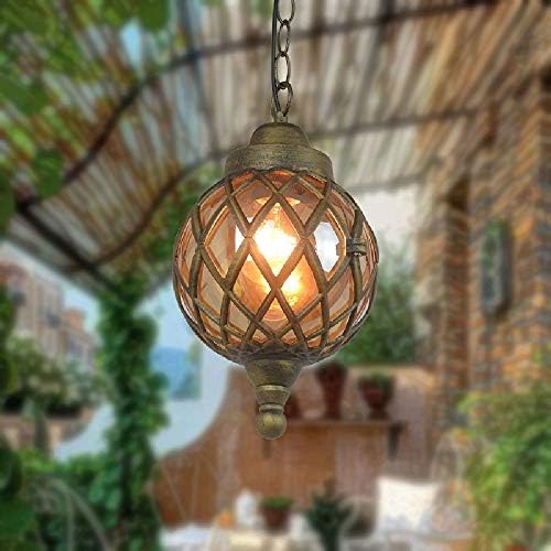 Luzes pendentes de teto de bola externa simples usifaz iluminação de metal à prova d'água ao ar livre iluminação de lustres
