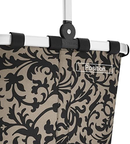 Reisenthel Carrybag Fable Fabric Picnic Tote, cesta leve e resistente para fazer compras e armazenamento, barroco taupe