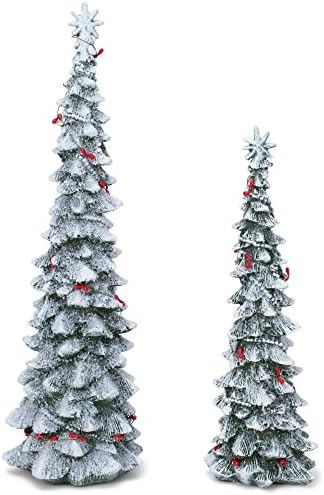 Transpac resina Feliz Natal árvores, conjunto de 2