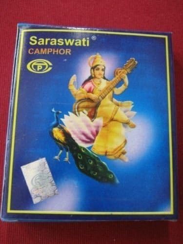 ArtCollectibles Índia Conjunto de 3 comprimidos pura de Saraswati Camphor Kapur para puja hindu/rituais religiosos de Havan/Diwai puja aarti