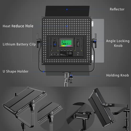 IVISII RGB LED Painel de luz de vídeo, 2600K-10000K/CRI 97/552PCS LED LED LIGHTS Iluminação de estúdio, 9 cenas