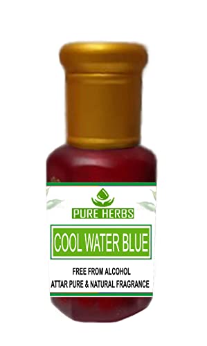 Ervas puras água fria azul -attar livre de álcool para unissex, adequado para ocasião, festas e usos diários 25ml