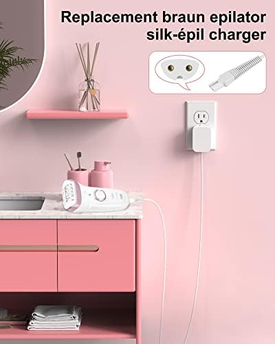 Substituição para Braun Silk Epil Charger Cord Fit para Braun Silk-épil 9 7 5 9-720 9-300 9-890 9-030 9-880 5-810 5-620 Braun