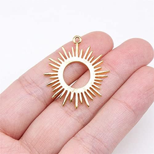 NHKH 10pcs 31x25mm Color Gold Sun Charms for Jewelry Making-95835