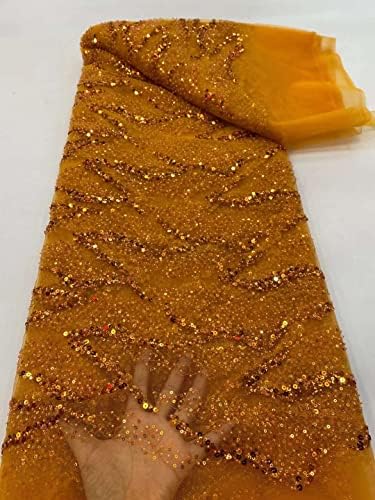 5 jardas de tecido de tule de casamento costura com lantejoulas e miçangas tecidos de renda francesa brilhantes 11 cores
