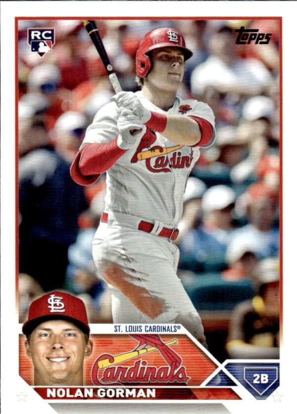 2023 Topps 16 Nolan Gorman RC Rookie St. Louis Cardinals Series 1 MLB Baseball Trading Card