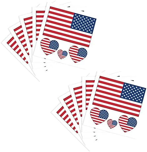 Lipfer American Flag Tattoos temporário 10 folhas EUA