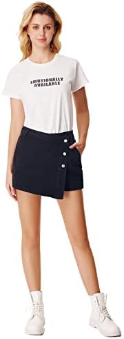 WDIRARARA FENHERIRM BULTO DE CUIDADO HIGNENTE DENIM SKORT SHORTS DESMÉTRICOS DE BEDA