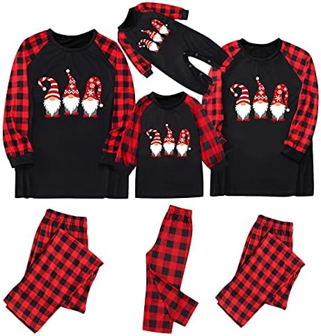 Conjuntos de pijamas da família de Natal correspondentes, natal de manga longa de natal renas de rena de neve calças