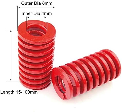 Substitua a mola sobressalente vermelha de carga média compressão mola diâmetro externo 18 mm diâmetro interno de 9 mm de molde